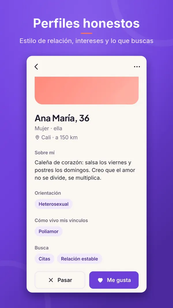 Perfiles honestos: estilo de relación, orientación, intereses y lo que buscas.